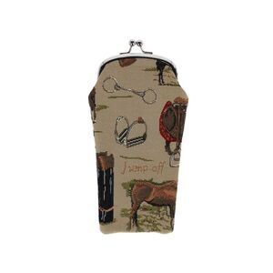 CTM Women's Horse Print Tapestry Glasses Case